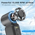 thumbnail image 5 of W & O Handheld Turbo Fan, Portable Rechargeable Mini Fan with High-Speed Airflow, USB-C Personal Cooling Fan for Travel, Outdoor Activities, Camping and Summer Use-Black, 5 of 10