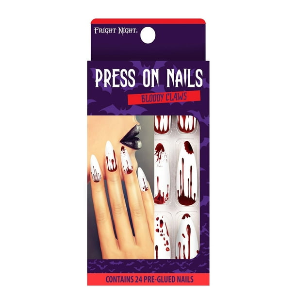 Fright Night Bloody Claws Press On Nails 24 Nails Walmart Com Walmart Com