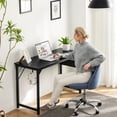 thumbnail image 2 of Computer Desk - 32 Inch Small Office Writing Work Study Kids Student Teacher Home Bedroom Table Storage Bag Headphone Hooks & no Wheels - White, 2 of 7