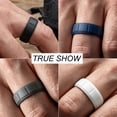 thumbnail image 2 of SFTING Silicone Rings for Men 7 Pack Grooved Stackable Matte Rubber Engagement Promise Rings for Him Size 10, 2 of 9