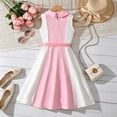 thumbnail image 4 of CUSTG Kids Girls Dress Summer Sleeveless Collared Dress Bowknot Design Flowy A Line Casual Wear Relaxed party dresses, 4 of 7