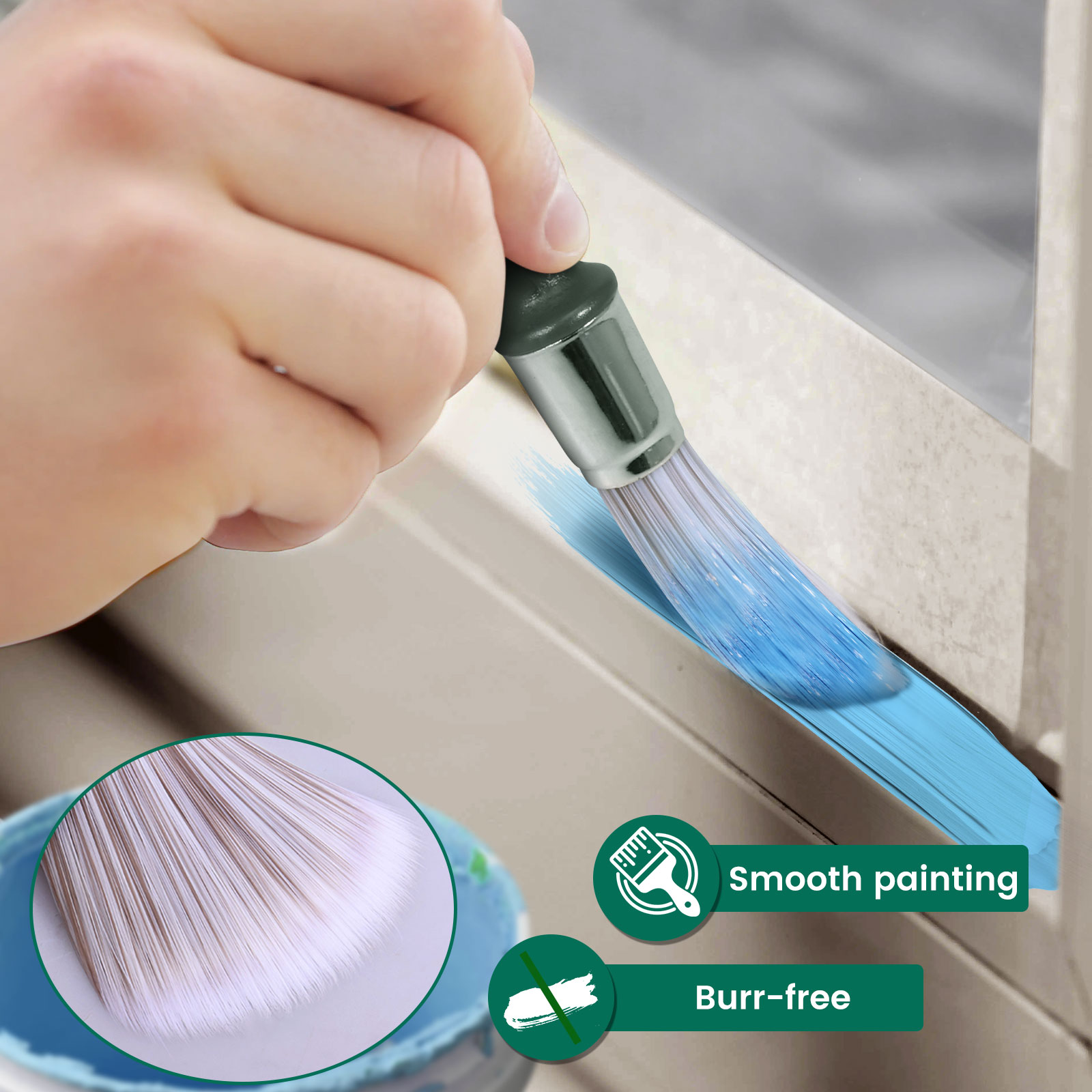 14Pcs Trim Paint Brush for Painting Walls 0.38/0.52/0.6/0.8/0.96 inch Precise Control Edge Painting Tools Multiple Size Small Paint Brushes for Wall Door