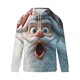 thumbnail image 3 of Ceisia Warm Fleece-Lined Mens Loose Fit 3D Surprised Santa Print Hooded Sweatshirt Gifts, 3 of 6