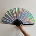 thumbnail image 6 of Clacking Fans for Line Dancing, Boots on the Ground fan, Large Folding Hand Rave Fan, Iridescent Clack Handheld Fan, Holographic Laser Colors Hand Fan for Line Dancing, Disco Party, Home, 6 of 8