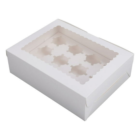 Cupcake Boxes, 12 Count Food Grade Cardboard with Window Cupcake Container Easy to Assemble 72 Pastry Box Cupcake Holder for Desserts, Bakery Supplies, Parties