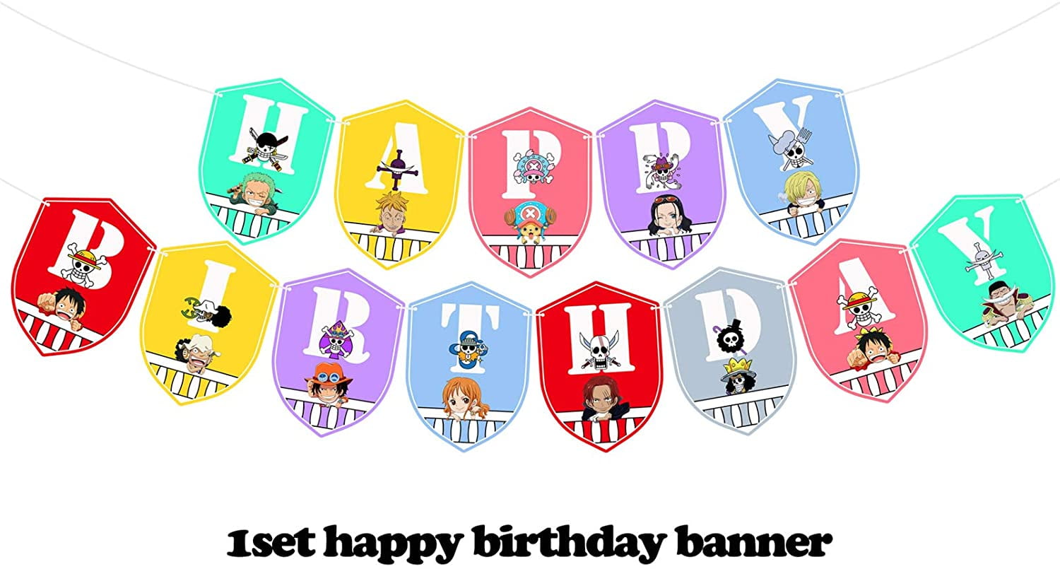 34pcs One Piece Birthday Party Supplies One Piece Birthday Party Decorations Straw Hat Pirates Happy Birthday Banner Latex Balloon One Piece Cupcake Toppers Set Anime Party Supplies For Kids And Boys 34pcs One Piece Birthday Party Supplies One Piece Birthday Party Decorations Straw Hat Pirates Happy Birthday Banner Latex Balloon One Piece Cupcake Toppers Set Anime Party Supplies For Kids And Boys