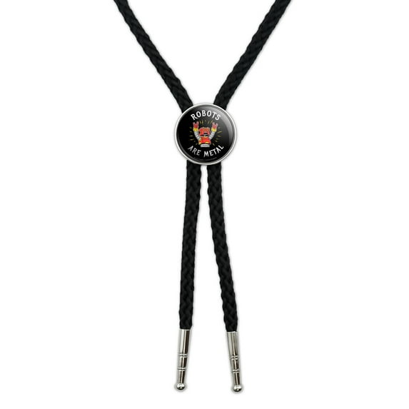 Robots Are Metal Rock Funny Humor Western Southwest Cowboy Necktie Bow Bolo Tie