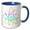 Blue/White, variant on 3drose, Rainbow Atom Symbol, 15oz Two-tone Blue Mug