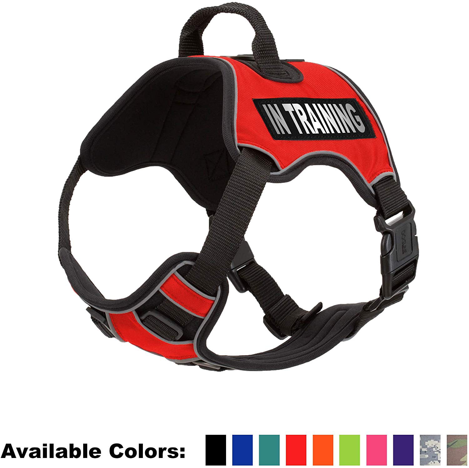 dt universal no pull dog harness, emotional support animal, black 