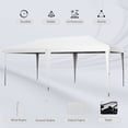 thumbnail image 3 of Patio Umbrellas Outsunny 10' x 19.2' Pop Up Canopy Tent, Heavy Duty Tent for Parties, Outdoor Instant Gazebo Sun Shade Shelter with Carry Bag for Catering, Events, Wedding, Backyard BBQ, White,Marke, 3 of 10