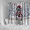 thumbnail image 4 of Playful Great Dane Welcomes Winter Snowy Day with Cardinal Bird Shower Curtain Danes Dog Lover Gifts Waterproof Bathroom Bathtub Curtain - 12017, 4 of 5