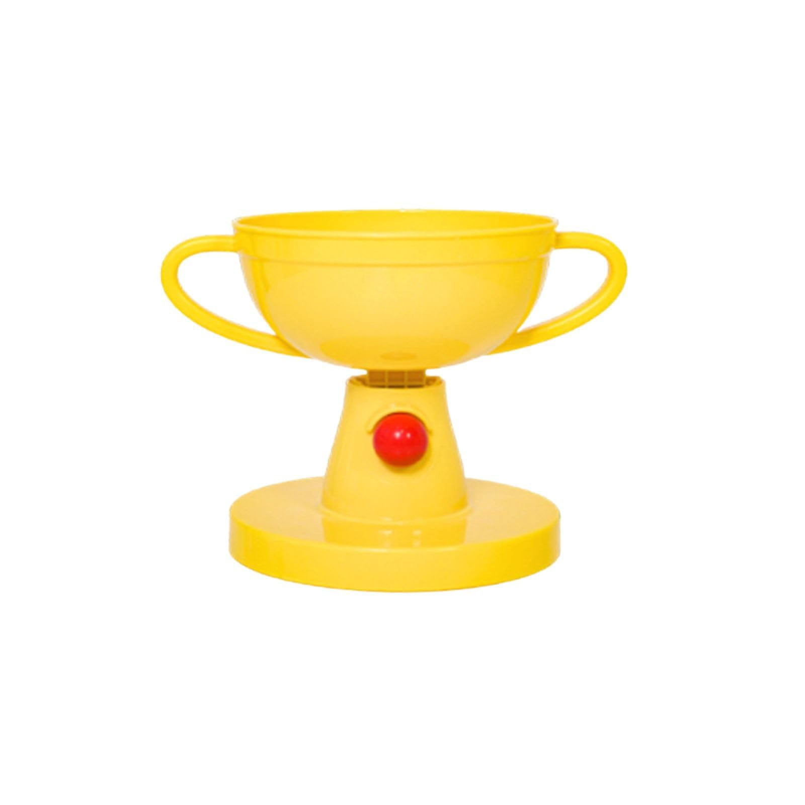 Kingtowag Adjustable Pet Bowl Plastic with Certificate Holder Wiper, Elevated Feeder Anti Stand, Adjustable Elevated Pet Bowl Stand Trophy Shaped Novelty Feeder, 5 Height Settings