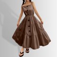 thumbnail image 2 of Robe Bébé Enfants Filles Été Décontractée Robe à Bretelles Spaghetti Robe Tournante Robe Enfant Fille Marron 10 Ans-11 Ans, 2 of 7