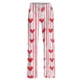 thumbnail image 5 of Women's Comfy Pajama Lounge Pants Heart Funny Holiday Love Heart Pj Pants Relaxed Fit Wide Leg Heart Pj Pants Valentines Day Gifts, 5 of 7