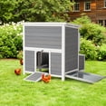 thumbnail image 4 of AECOJOY 40'' Large Wooden Chicken Coop with 3 Nesting Boxes, Outdoor Hen House Cage with Ramp and Removable Gray, 4 of 9