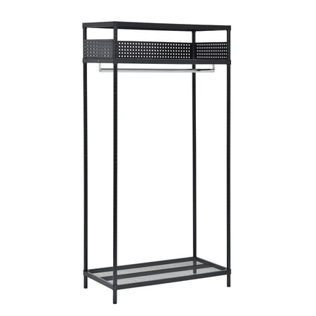 Wire Mesh Garment Rack with Ledge