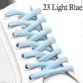 thumbnail image 2 of 2 pairs of oval shoelaces sports shoelaces are suitable for sports / running shoes, and the rope is one sizeLight blue, 2 of 2