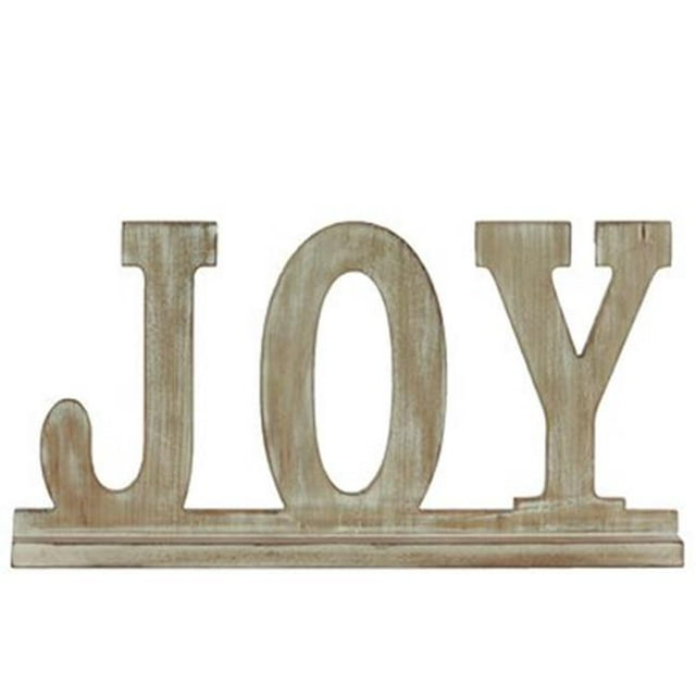 Urban Trends Collection 37111 Wood Alphabet Decor Joy on Base, Beige