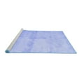 thumbnail image 2 of Ahgly Company Machine Washable Indoor Round Abstract Blue Contemporary Area Rugs, 5' Round, 2 of 4