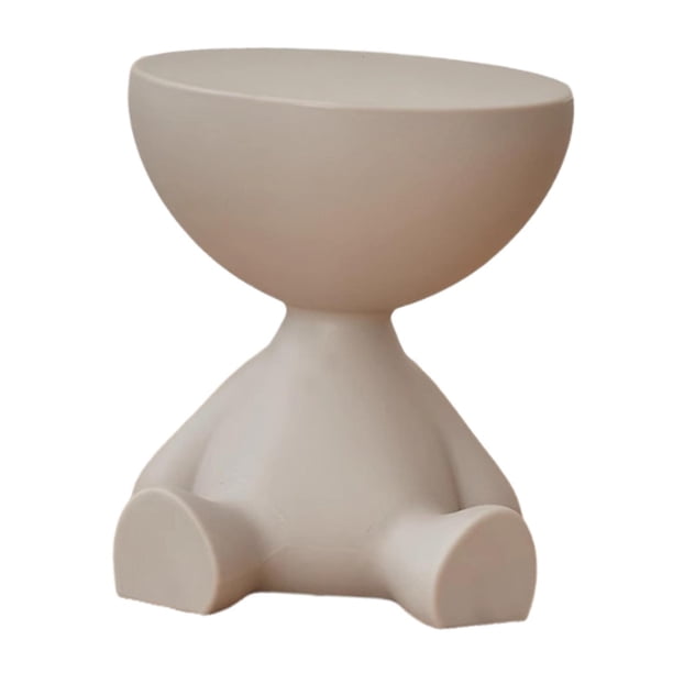 Pequeña mesa de altura Cabeza plana linda lisa suave múltiple mesa de té de gabinete de noche multifunción para la oficina decoración del hogar de Gris