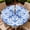 Classic Damask, variant on Round Outdoor Tablecloth With Umbrella Hole, Zippered Fitted Tablecloth With Elastic Edge, Waterproof Table Cloth Tablecover For Picnic Party Fits 32"-36" Round Table, Blue Gingham
