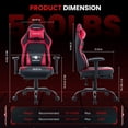 thumbnail image 3 of JONPONY Big and Tall 500LBS Ergonomic Gaming Chair, High Back Office Chair with Wide Wingless Seat and Thick Cushion, Comfortable Leather  Computer Chair Support Long Sitting,2D Armrests,Red, 3 of 9