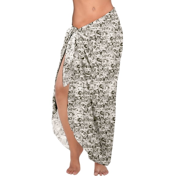 HAPPY BAY Women's Summer Swimwear Skirt Swimsuit Vacation Beach Sarong Coverups Swim Cover up Wrap Pareos Long Beachwear Wraps for Women One Size Jet, Floral