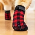 thumbnail image 5 of Dog Accessories, Dog Socks, Dog Boots & Paw Protectors, Pet Supplies for Dogs, Puppy Accessories, Red Water-Resistant Anti-Slip Traction Dog Socks, Adjustable Durable 4-Pack Paw, 5 of 7