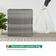 thumbnail image 4 of YRLLENSDAN Handwoven Laundry Hamper, Laundry Basket 90L/110L Foldable Rattan Laundry Hamper with Lid, Handles, 2 Removable Liner Bags & 6 Laundry Bags, 4 of 7