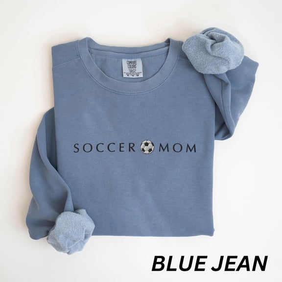 EMBROIDERED Soccer Mom Sweatshirt, Simple Soccer Mama Sweater, Minimalist Soccer Player Moms Gift, Game Day