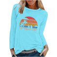 thumbnail image 2 of EQWLJWE Chemises à Manches Longues pour Femmes Lot Mode T-Shirt Décontracté à Manches Longues Imprimé de Printemps pour Femmes Col Rond Hauts Vêtements d'Automne pour Femmes, 2 of 5