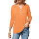 thumbnail image 5 of Vestidos Casuales Para Mujer, Blusas De Mujer De Moda Camisa de lino y lino para mujer, de moda, de color liso, con botones, cuello en V, holgada, manga larga, con cuello en V, 5 of 9