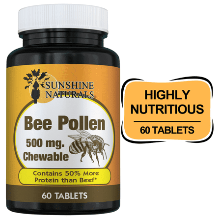 Sunshine Naturals Bee Pollen Tablets, 60 Count