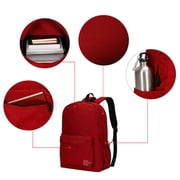 K-Cliffs Unisex Classic 18 Backpack Simple Student School Bag Lightweight Water Resistant Durable Daypack Red, Unisex