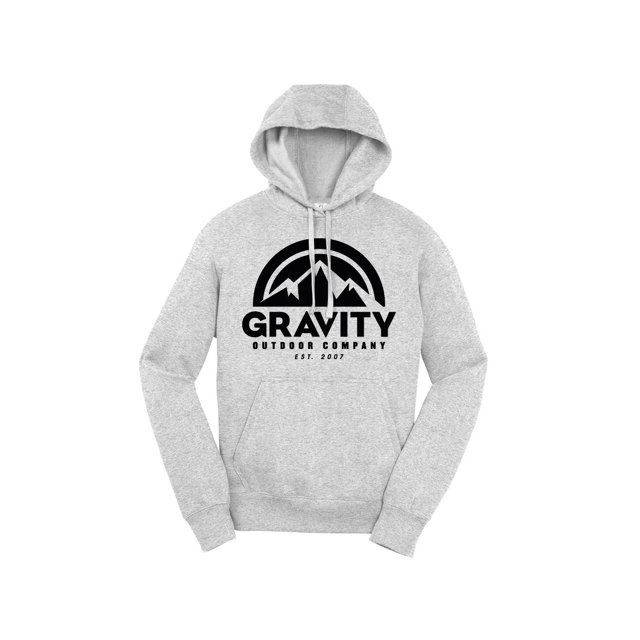 Mens Gravity Outdoor Co. Hooded Sweater - Athletic Heather - Black Logo - 3XL