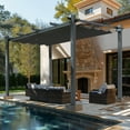 thumbnail image 2 of VEIKOUS 13' x 10' Outdoor Pergola Aluminum Gazebo with Retractable Canopy for Patio, Gray, 2 of 12