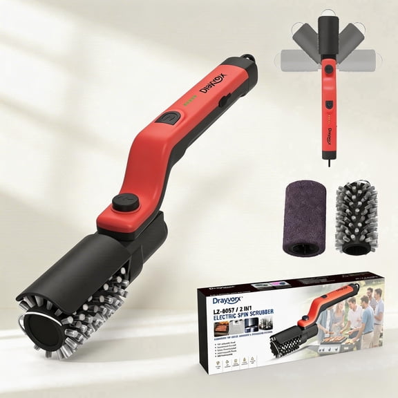 Electric Grill Brush, High Torque BBQ Cleaner,3-Speed Modes, Type-C Rechargeable, Safe for Porcelain, Cast Iron and Stainless Steel, steel Bristles