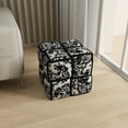 thumbnail image 3 of 15” Black Stylish Vintage Linen Fabric Cross Weave Square Modern Chair Modern Home Upholstered Seating, 3 of 7