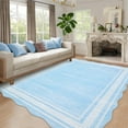 thumbnail image 6 of Washable Rugs for Living Room, Non Slip Modern Scalloped Rugs, Low Pile Soft Stain Resistant Rug Non Shedding Modern Print Floor Mats for Home Decor, 6 of 15