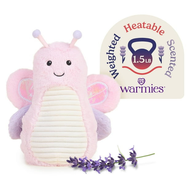 Peluche Therapeutic Warmies con forma de mariposa, 33 cm, apto para microondas, 0,5 kg