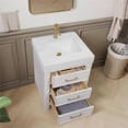 thumbnail image 3 of Leon 24" Single Bathroom Vanity in Washed White w/Lightning White top & Mirror, 3 of 14