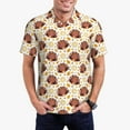 thumbnail image 2 of Balery Fall Turkey Printed Men’s Short Sleeve Polo Shirt, Midweight Men's Shirt,Golf Polo shirts -4X-Large, 2 of 8