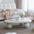 thumbnail image 5 of MDQMD White Cloud Coffee Table, Unique Cute Coffee Table,Aesthetic Coffee Table 38.58 Inch, with 3 Ball Legs,Modern Accent Center Table for Living Room, 5 of 8