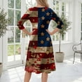 thumbnail image 7 of BOMYJESK Women's 250th Anniversary USA Flag Floral Maxi Dresses 4th Of July Summer Dresses Independence Day Art Print Beach Long Dresses Casual American Flag Floral Resort Wear Red 2XL, 7 of 7