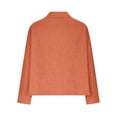 thumbnail image 5 of VBVC Women's Cotton Linen Look Blouse,V-Neck 3/4 Sleeve Shirt For Women,Ladies Summer Work Office Tops with Pocket,Orange,S-3XL, 5 of 7
