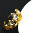 thumbnail image 5 of Anillo de corona de circonita con incrustaciones de diamantes de moda europea y americana, anillo ajustable abierto de temperamento de alto grado hueco, 5 of 5