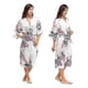thumbnail image 1 of Bata tipo kimono de satén floral para mujer, albornoz de boda, ropa de dormir, 1 of 4