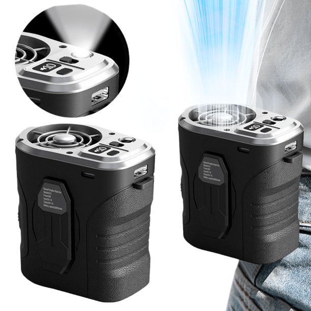 Ventilador USB Refrigeración Multifuncional Clip Cintura Sólido para Viajes Al Aire Libre