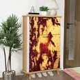 thumbnail image 6 of Shoe Storage Cabinet with 3 Flip Drawers for Maroon burgundy gold shining abstract marble texture alcohol ink Shoe Rack Storage Organizer, 6 of 8