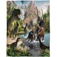 thumbnail image 5 of Manta de franela polar para sofá cama, diseño de dinosaurios, suave, acogedora y ligera, para niños, adultos, niñas y niños, 150 x 200 cm, Dinosaur2al, 5 of 5